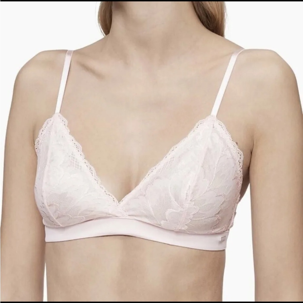 Calvin Klein Hibiscus Lace Unlined Bralette Size L/XL